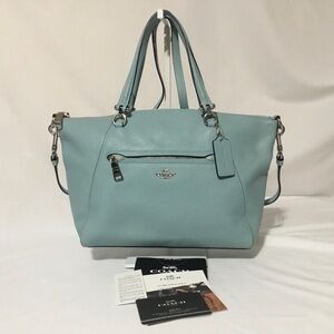 Authentic Coach Blue Leather Mini Tote Bag